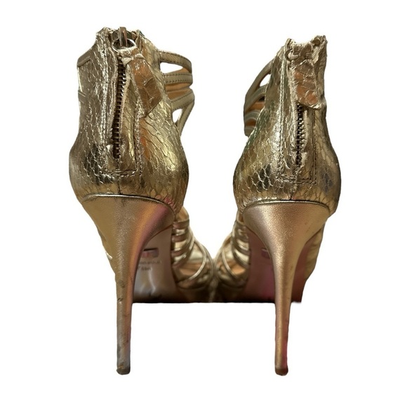 EUC - Badgley Mischka Fonda Metallic Strappy Heels - size 7.5 - Picture 4 of 7